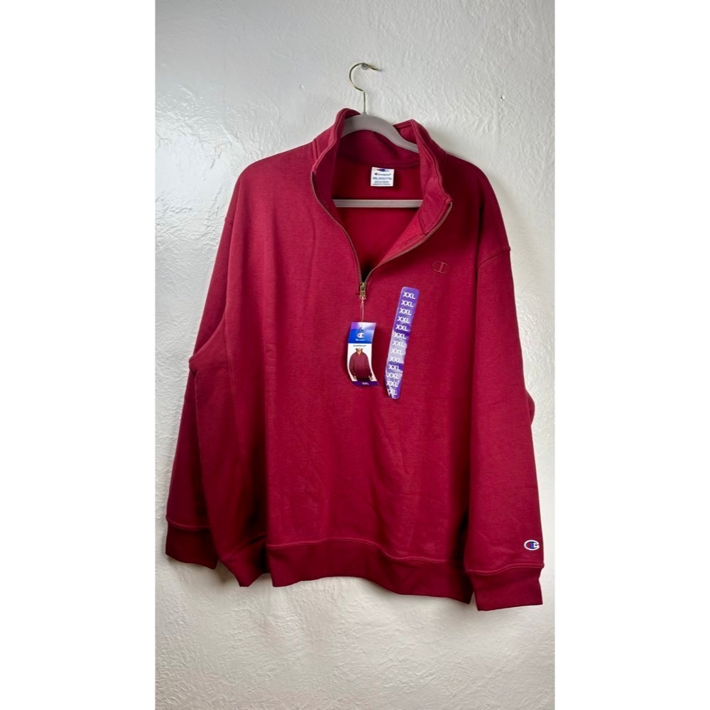 NWT Champion Quarter Zip Sweatshirt Mens XXL Burgundy Athleisure Gorpcore Dad